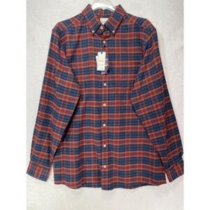 ROWM Men's LT Mesa Sunset Long Sleeve Button Up Flannel NWT Navy / Orange‎